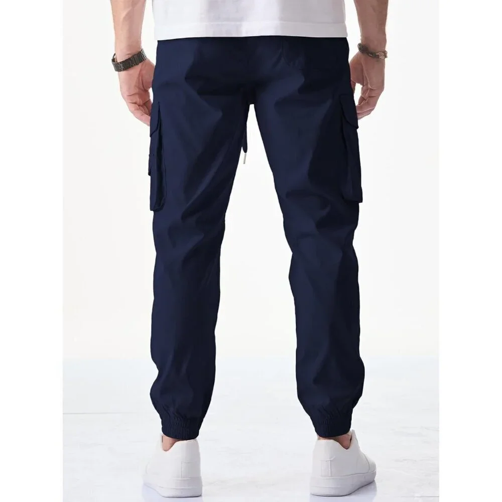 Men's Casual Cargo Joggers Pants Stretch Elastic Waist Drawstring Tapered Sweatp